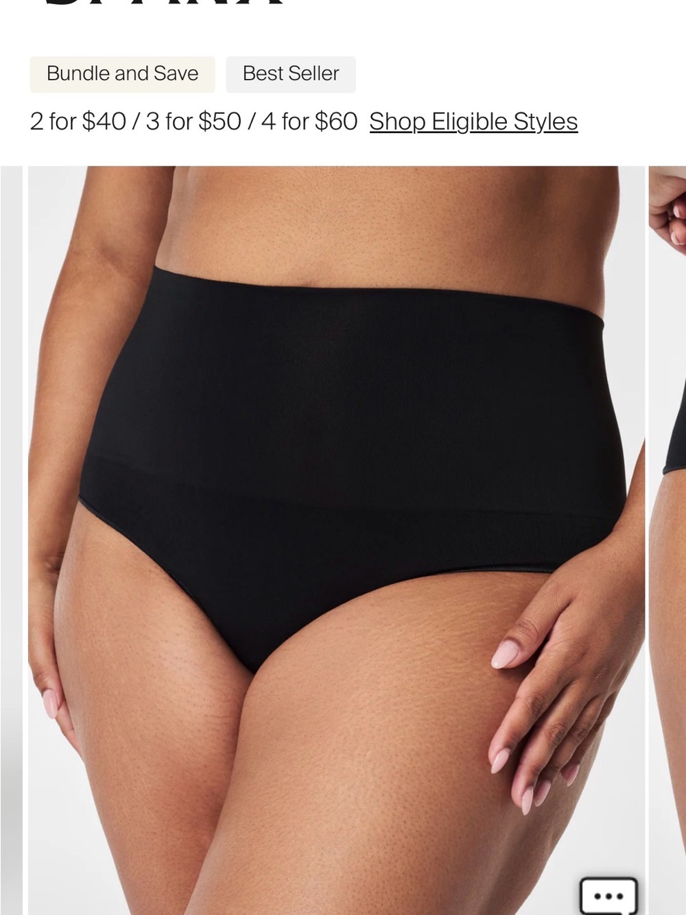 Bundle SPANX Seamless Shaping Briefs in Black, Blue, and Cream - set of 3